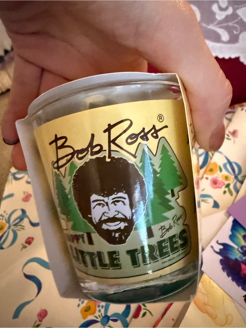 Bob Ross Scented Candle - Meadow Lakes (Blue) or Green Happy Little Trees